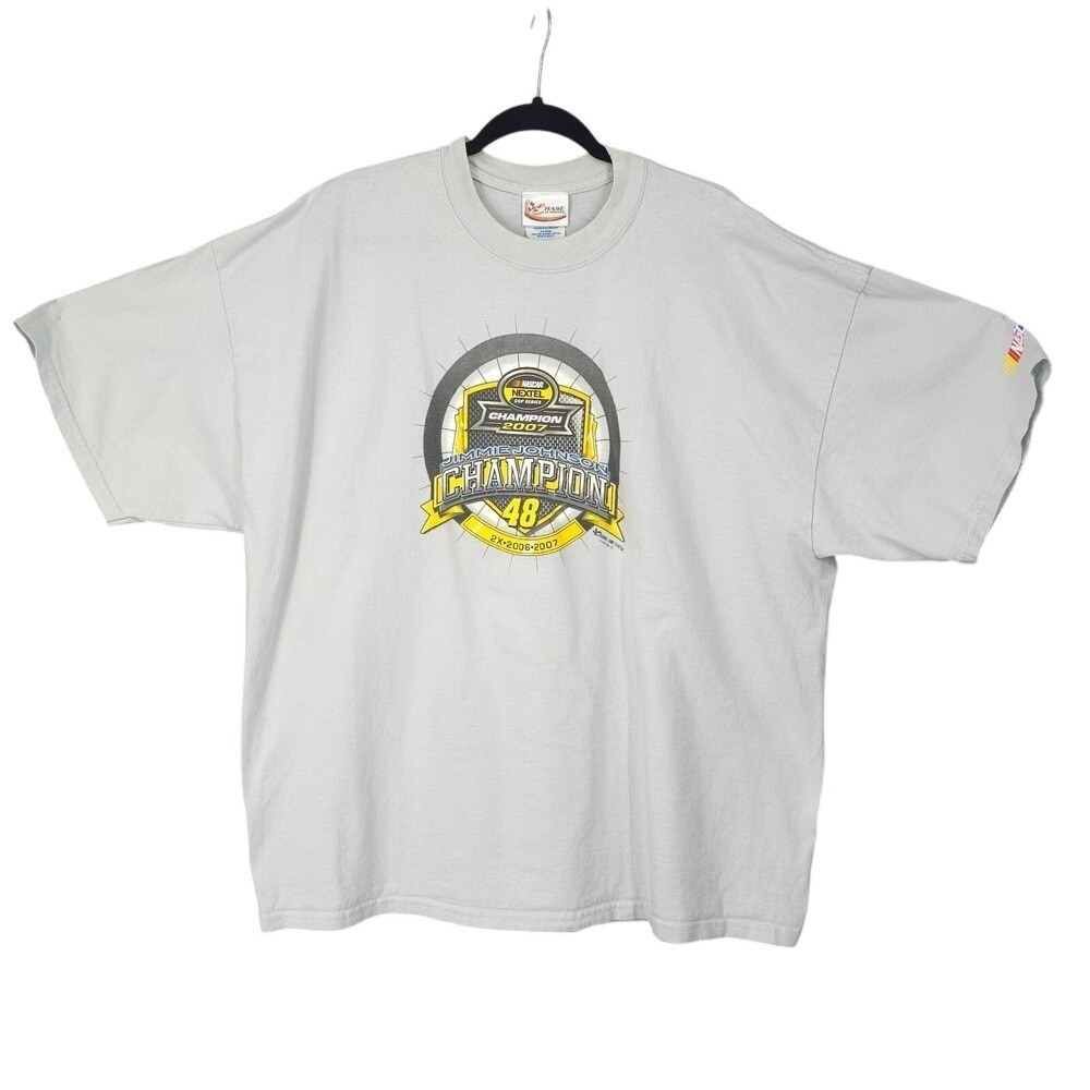 Chase Authentics‎ Jimmie Johnson 2007 NASCAR Champion Shirt Mens 3XL Gray 48 Tee
